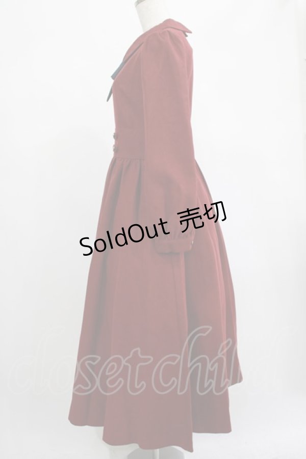画像2: Maison de FLEUR Petite Robe canone / 歩みを止めないワンピース M BORDEAUX H-25-02-24-009-EL-OP-NS-ZH (2)