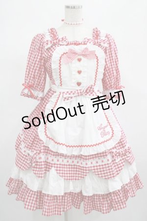 画像: Angelic Pretty / Heart CafeワンピースSet Free レッド H-25-02-24-002-AP-OP-NS-ZH