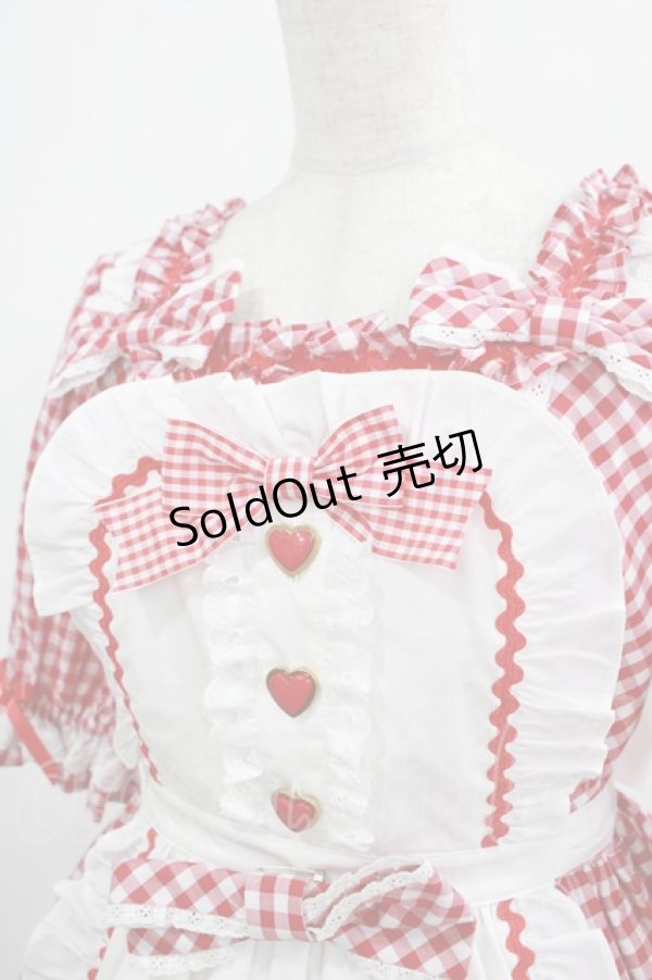 画像4: Angelic Pretty / Heart CafeワンピースSet Free レッド H-25-02-24-002-AP-OP-NS-ZH (4)