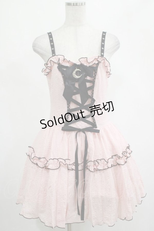 画像1: DARK IN LOVE / Pink doll moon strap dress S ピンク H-25-02-25-026-PU-OP-KB-ZH (1)
