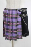 画像1: DARK IN LOVE / Punk purple checked splicing black pleated skirt S パープル×ブラック H-25-02-25-046-PU-SK-KB-OS (1)