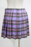 画像3: DARK IN LOVE / Punk purple checked splicing black pleated skirt S パープル×ブラック H-25-02-25-046-PU-SK-KB-OS (3)