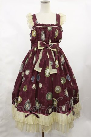 画像: metamorphose / Vintage cameoハイウエストジャンパースカート サイズ1（通常サイズ） シャルマンルージュ(Bordeaux) H-25-02-25-1002-ME-OP-NS-ZH