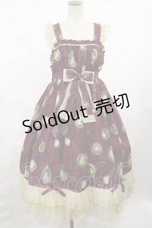 画像: metamorphose / Vintage cameoハイウエストジャンパースカート サイズ1（通常サイズ） シャルマンルージュ(Bordeaux) H-25-02-25-1002-ME-OP-NS-ZH