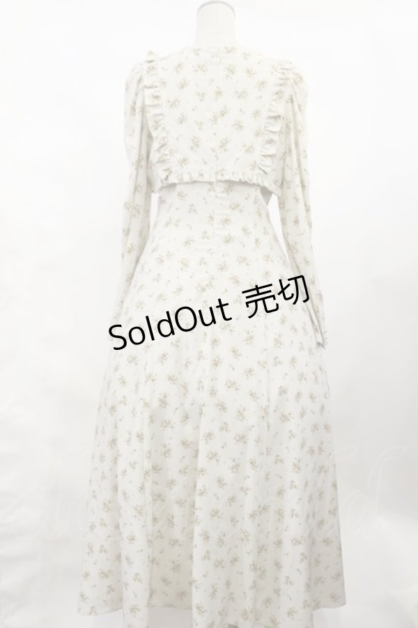 画像2: Ank Rouge / ヴィンテージフロ‐ラルフレアロングワンピース M アイボリー H-25-02-25-1012-CA-OP-NS-ZH (2)