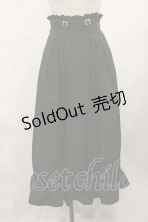 画像: DearMyLove / 裾レーストリムクロスベルトスカート M/ロング ブラック H-25-02-25-1020-EL-SK-NS-ZH