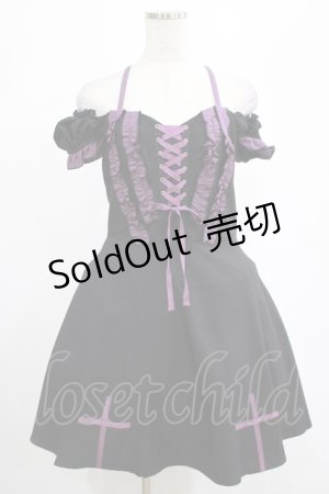 画像: DARK IN LOVE / Harajuku purple cross sweet cool rebel dress M ブラック H-25-02-25-018-PU-OP-KB-ZY