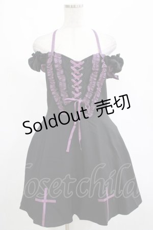 画像: DARK IN LOVE / Harajuku purple cross sweet cool rebel dress M ブラック H-25-02-25-019-PU-OP-KB-ZS