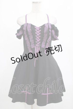 画像: DARK IN LOVE / Harajuku purple cross sweet cool rebel dress M ブラック H-25-02-25-020-PU-OP-KB-OS