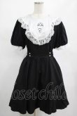 画像1: DARK IN LOVE / Alice in Wonderland contrast collar dress L ブラック H-25-02-25-024-PU-OP-KB-ZY (1)