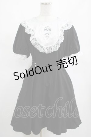 画像: DARK IN LOVE / Alice in Wonderland contrast collar dress L ブラック H-25-02-25-024-PU-OP-KB-ZY