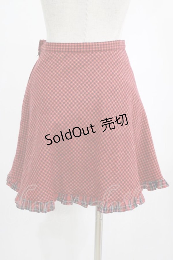 画像3: MILK / チェックフリルスカート  赤 H-25-02-26-034-ML-SK-KB-ZT204 (3)
