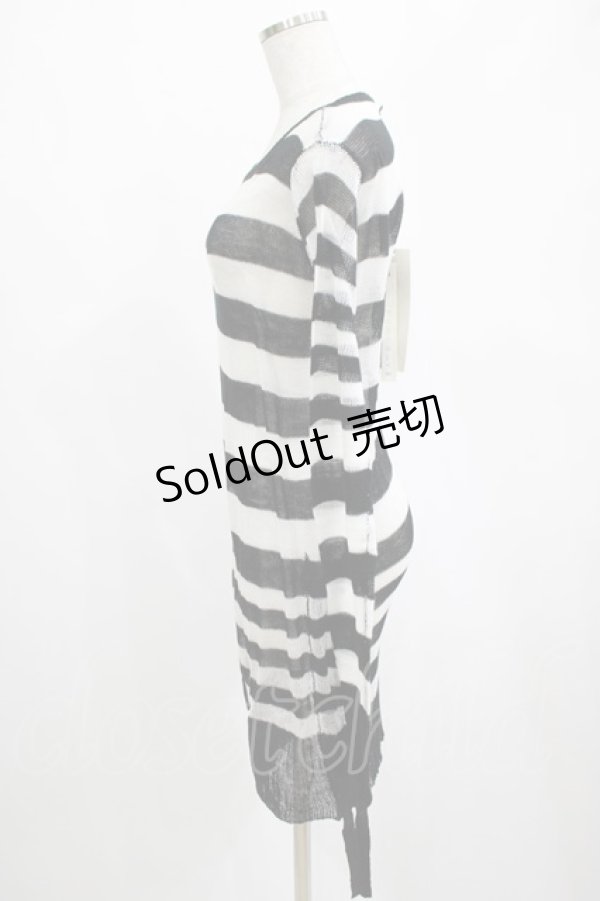 画像2: PUNK RAVE / Insanity striped sweater Free ホワイト H-25-02-26-057-PU-TO-KB-ZH (2)