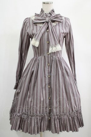 画像: ATELIER PIERROT / スタンドカラーブラウスワンピース  グレー H-25-02-26-009-EL-OP-KB-ZH