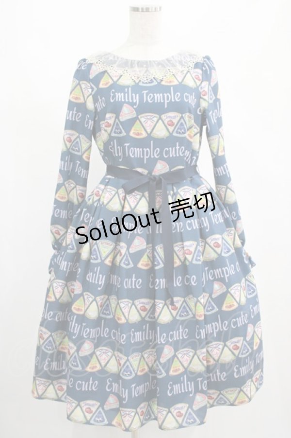 画像1: Emily Temple cute / パッケージチーズワンピース  ネイビー H-25-02-26-012-ET-OP-KB-ZH (1)