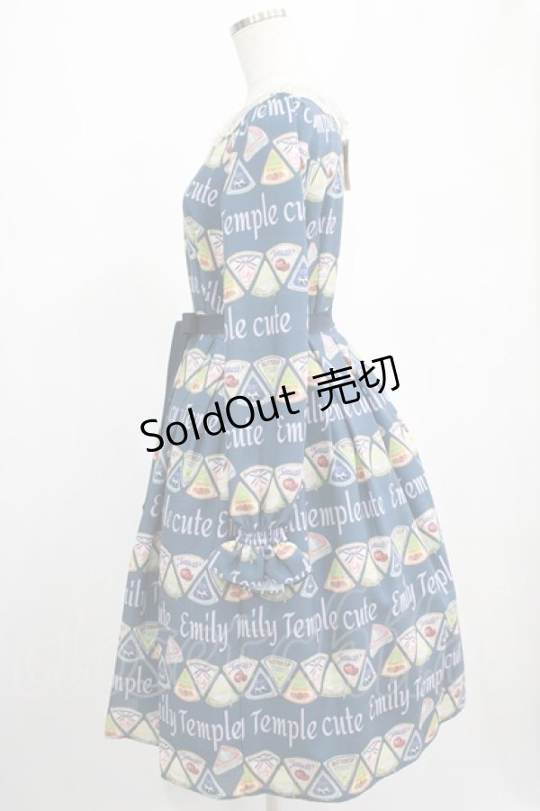 画像2: Emily Temple cute / パッケージチーズワンピース  ネイビー H-25-02-26-012-ET-OP-KB-ZH (2)