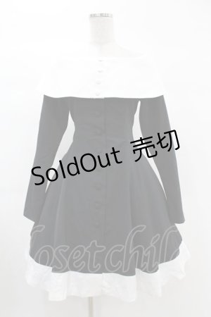 画像: ATELIER BOZ / ウィンザーミニワンピース  黒×白 H-25-02-27-1026-EL-OP-KB-ZH