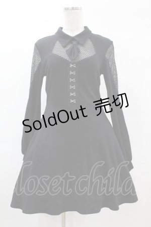 画像: DARK IN LOVE / Voodoo Doll with mesh inserts Mini dress M ブラック H-25-02-27-1037-PU-OP-KB-ZH