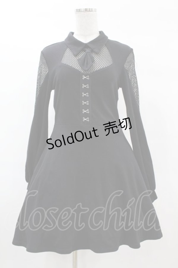 画像1: DARK IN LOVE / Voodoo Doll with mesh inserts Mini dress M ブラック H-25-02-27-1037-PU-OP-KB-ZH (1)