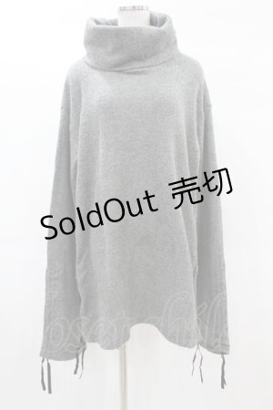 画像: Na+H / ギャザーハイネックニット  グレー H-25-02-27-1058-PU-TO-KB-ZH