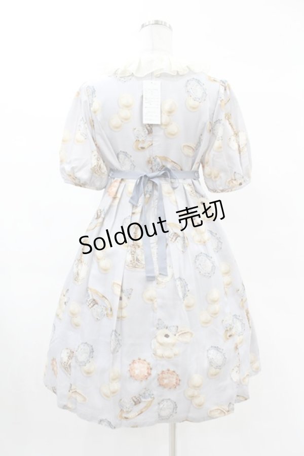画像2: Leur Getter / Rabbit Pearl袖付ワンピース M サックス H-25-02-27-1019-LU-OP-KB-ZH (2)