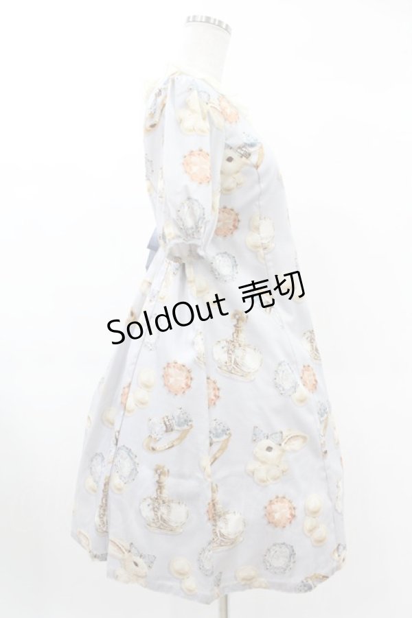 画像3: Leur Getter / Rabbit Pearl袖付ワンピース M サックス H-25-02-27-1019-LU-OP-KB-ZH (3)