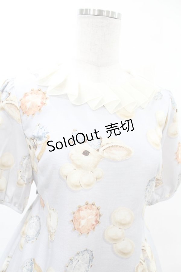 画像4: Leur Getter / Rabbit Pearl袖付ワンピース M サックス H-25-02-27-1019-LU-OP-KB-ZH (4)