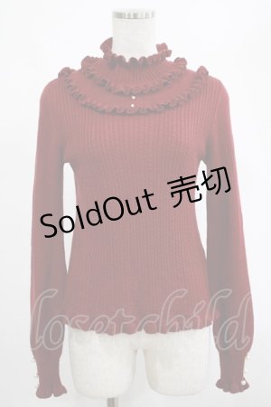 画像: axes femme / フリルテレコニットソー M ボルドー H-25-02-28-027-AX-TO-NS-ZH
