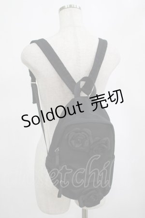 画像: axes femme / ビッグローズリュックサック  ブラック H-25-02-28-031-AX-BG-NS-ZH