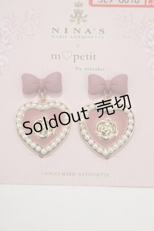 画像: m petit by misako / AM*NIPLハートピアス  ピンク H-25-02-28-037-LO-AC-NS-ZH