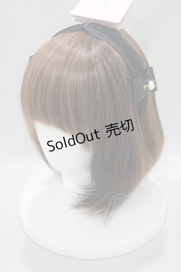 画像1: m petit by misako / AM*NIフラワーカチューシャ  ブラック H-25-02-28-055-LO-AC-NS-ZH (1)