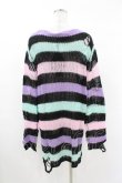 画像2: KILL STAR / Pastel Punk Knit Sweater M 黒×ピンク×パープル×ミント H-25-02-28-1052-SL-TO-KB-ZH (2)