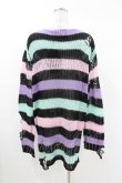 画像2: KILL STAR / Pastel Punk Knit Sweater M 黒×ピンク×パープル×ミント H-25-02-28-1054-SL-TO-KB-ZH (2)