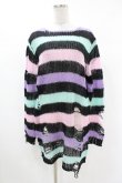 画像1: KILL STAR / Pastel Punk Knit Sweater S 黒×ピンク×パープル×ミント H-25-02-28-1058-SL-TO-KB-ZH (1)