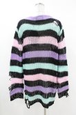 画像2: KILL STAR / Pastel Punk Knit Sweater S 黒×ピンク×パープル×ミント H-25-02-28-1060-SL-TO-KB-ZH (2)