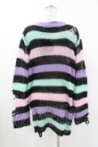 画像2: KILL STAR / Pastel Punk Knit Sweater S 黒×ピンク×パープル×ミント H-25-02-28-1061-SL-TO-KB-ZH (2)