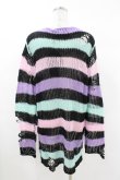 画像2: KILL STAR / Pastel Punk Knit Sweater XS 黒×ピンク×パープル×ミント H-25-02-28-1063-SL-TO-KB-ZH (2)