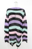 画像2: KILL STAR / Pastel Punk Knit Sweater XS 黒×ピンク×パープル×ミント H-25-02-28-1066-SL-TO-KB-ZH (2)