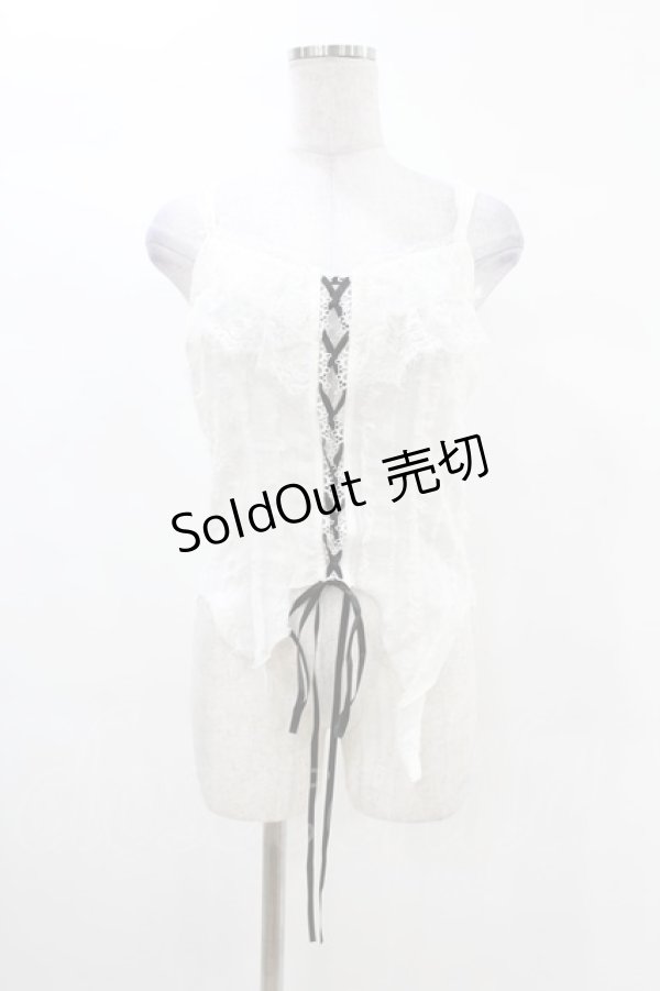画像1: DARK IN LOVE / Punk decadent hole white sleeveless crop top L ホワイト H-25-02-28-1002-PU-TO-KB-ZH (1)