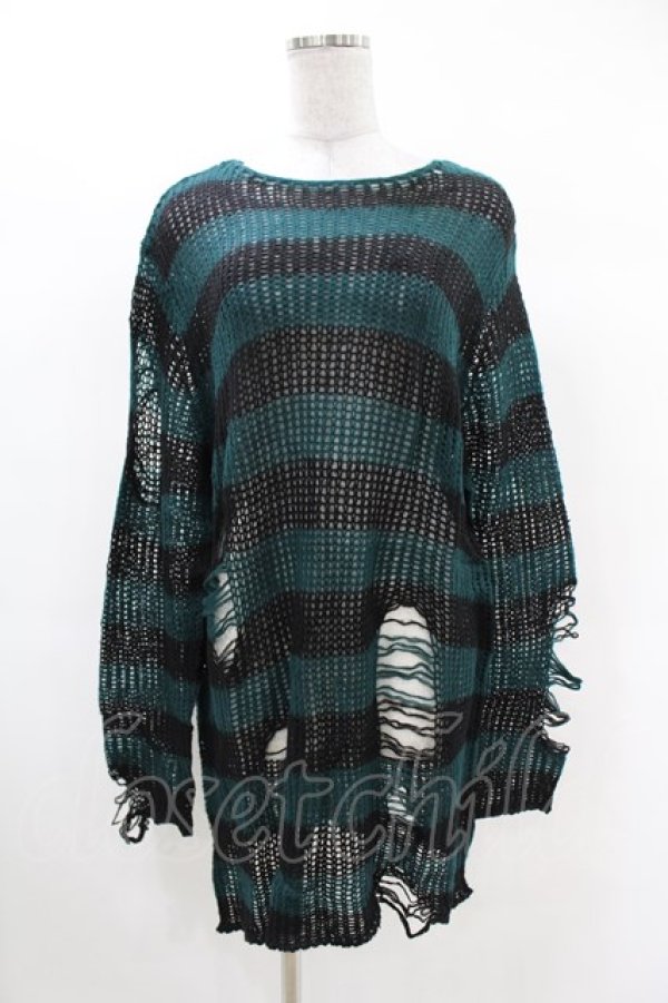 画像1: KILL STAR / Sea Punk Knit Sweater M ブルーグリーン H-25-02-28-1016-SL-TO-KB-ZH (1)