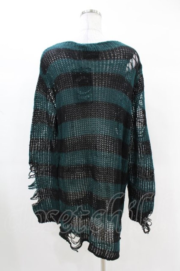 画像2: KILL STAR / Sea Punk Knit Sweater M ブルーグリーン H-25-02-28-1016-SL-TO-KB-ZH (2)