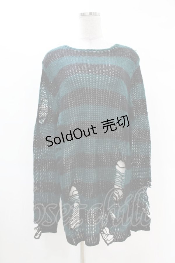 画像1: KILL STAR / Sea Punk Knit Sweater S ブルーグリーン H-25-02-28-1018-SL-TO-KB-ZI (1)
