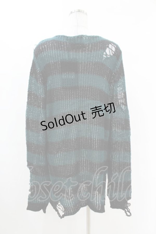 画像2: KILL STAR / Sea Punk Knit Sweater S ブルーグリーン H-25-02-28-1018-SL-TO-KB-ZI (2)