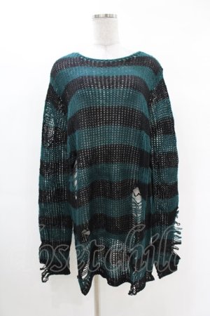 画像: KILL STAR / Sea Punk Knit Sweater S ブルーグリーン H-25-02-28-1019-SL-TO-KB-ZH