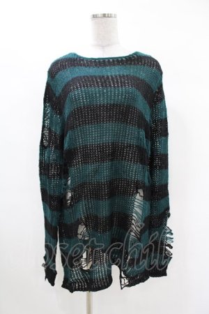 画像: KILL STAR / Sea Punk Knit Sweater S ブルーグリーン H-25-02-28-1020-SL-TO-KB-ZY
