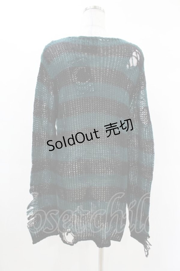 画像2: KILL STAR / Sea Punk Knit Sweater S ブルーグリーン H-25-02-28-1020-SL-TO-KB-ZT613 (2)