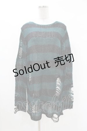 画像: 【SALE】KILL STAR / Sea Punk Knit Sweater S ブルーグリーン H-25-02-28-1021-SL-TO-KB-ZT051