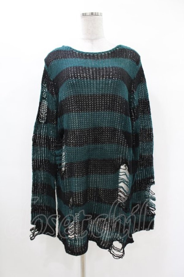画像1: KILL STAR / Sea Punk Knit Sweater S ブルーグリーン H-25-02-28-1021-SL-TO-KB-ZH (1)