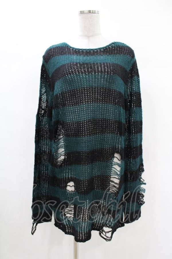 画像1: KILL STAR / Sea Punk Knit Sweater S ブルーグリーン H-25-02-28-1022-SL-TO-KB-ZI (1)
