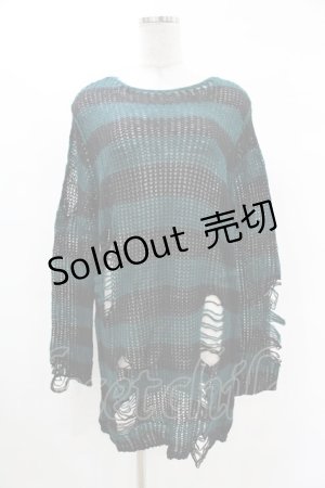 画像: KILL STAR / Sea Punk Knit Sweater XS ブルーグリーン H-25-02-28-1023-SL-TO-KB-ZH